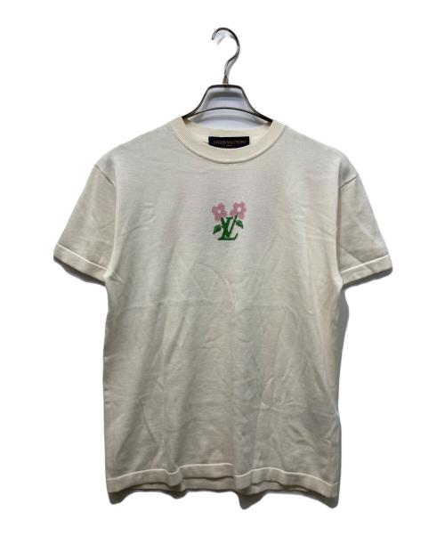 LOUIS VUITTON（ルイ ヴィトン）LOUIS VUITTON (ルイ ヴィトン) コットンクルーネックニットTシャツ ベージュ サイズ:SIZE XSの古着・服飾アイテム