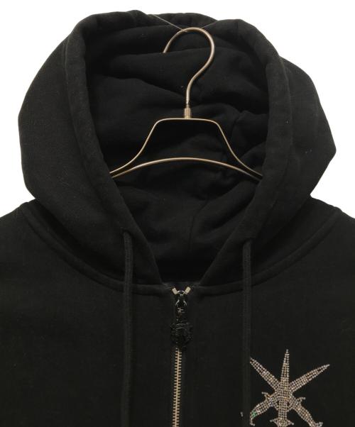 unknown（アンノウン）Unknown (アンノウン) ED HARDY (エド ハーディー) ジップパーカー ブラック サイズ:Lの古着・服飾アイテム