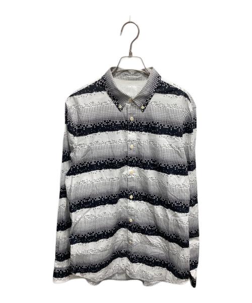 pretty green（プリティーグリーン）pretty green (プリティーグリーン) THE BEATLES (ビートルズ) 総柄シャツ ホワイト×ブラック サイズ:4の古着・服飾アイテム