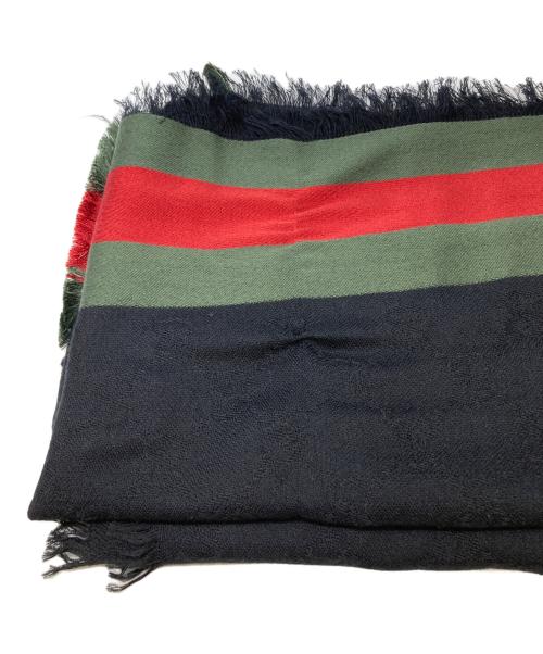 GUCCI（グッチ）GUCCI (グッチ) シェリーラインGG柄ストール ブラックの古着・服飾アイテム