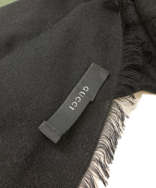 GUCCI（グッチ）GUCCI (グッチ) シェリーラインGG柄ストール ブラックの古着・服飾アイテム