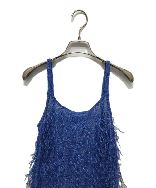 NOUNLESS（ナウンレス）NOUNLESS (ナウンレス) Bright Loop Fringe Cami Dress ブルー サイズ:1 未使用品の古着・服飾アイテム