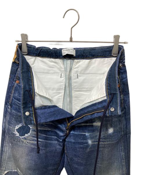 TOLQ（トルク）TOLQ (トルク) Tronpe L’oeil Printed Stretch Trousers インディゴ サイズ:38の古着・服飾アイテム