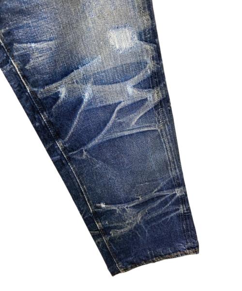 TOLQ（トルク）TOLQ (トルク) Tronpe L’oeil Printed Stretch Trousers インディゴ サイズ:38の古着・服飾アイテム