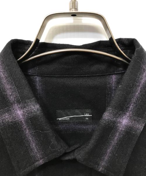 LAD MUSICIAN（ラッドミュージシャン）LAD MUSICIAN (ラッドミュージシャン) オンブレチェック ビッグシャツ ブラック×パープル サイズ:SIZE 44の古着・服飾アイテム