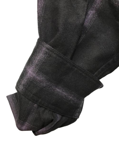 LAD MUSICIAN（ラッドミュージシャン）LAD MUSICIAN (ラッドミュージシャン) オンブレチェック ビッグシャツ ブラック×パープル サイズ:SIZE 44の古着・服飾アイテム