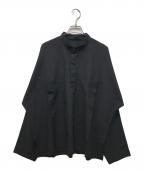 IM MENアイム メン）の古着「スタンドカラードルマンプルオーバーシャツ」｜ブラック