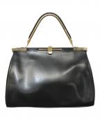 ZANCHETTIザンケッティー）の古着「レザー2WAYハンドバッグ」｜ブラック