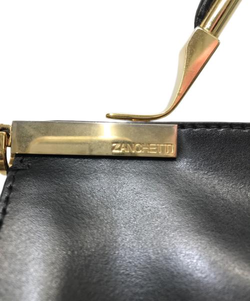 ZANCHETTI（ザンケッティー）ZANCHETTI (ザンケッティー) レザー2WAYハンドバッグ ブラックの古着・服飾アイテム