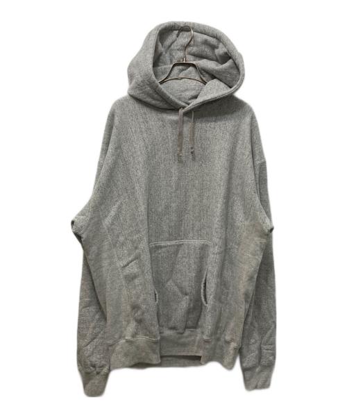 yokosakamoto（ヨウコサカモト）YOKOSAKAMOTO (ヨウコサカモト) TSURIAMI RAGLAN HOODIE グレー サイズ:Lの古着・服飾アイテム