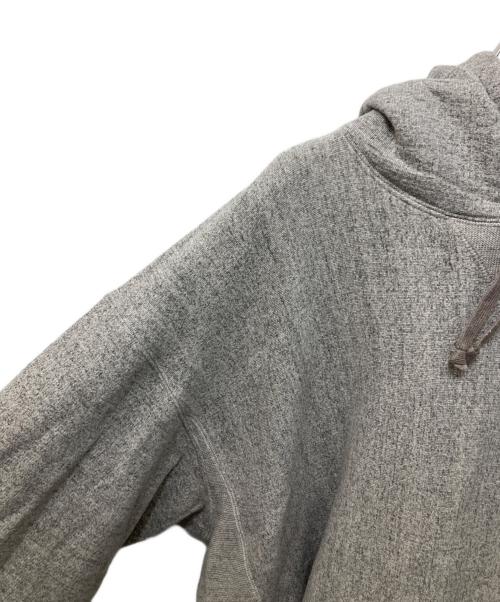 yokosakamoto（ヨウコサカモト）YOKOSAKAMOTO (ヨウコサカモト) TSURIAMI RAGLAN HOODIE グレー サイズ:Lの古着・服飾アイテム