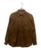 COMOLIコモリ）の古着「スエードコモリシャツ」｜ブラウン