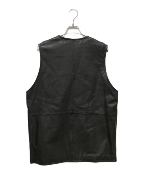EDIFICE（エディフィス）EDIFICE (エディフィス) シープベジレザー ロングベスト ブラック サイズ:FREEの古着・服飾アイテム