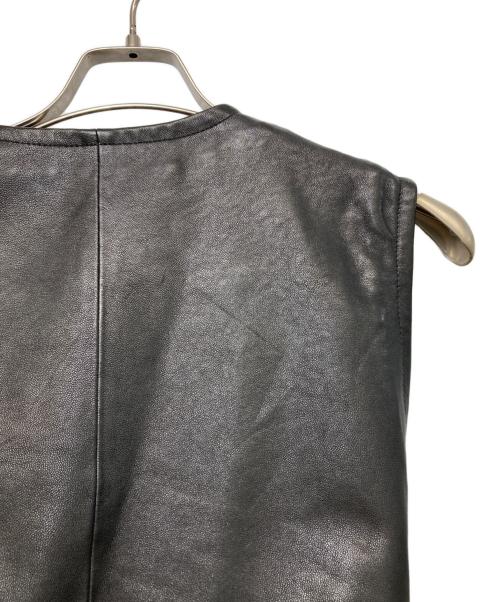 EDIFICE（エディフィス）EDIFICE (エディフィス) シープベジレザー ロングベスト ブラック サイズ:FREEの古着・服飾アイテム