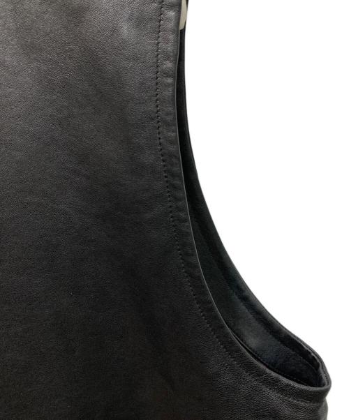 EDIFICE（エディフィス）EDIFICE (エディフィス) シープベジレザー ロングベスト ブラック サイズ:FREEの古着・服飾アイテム