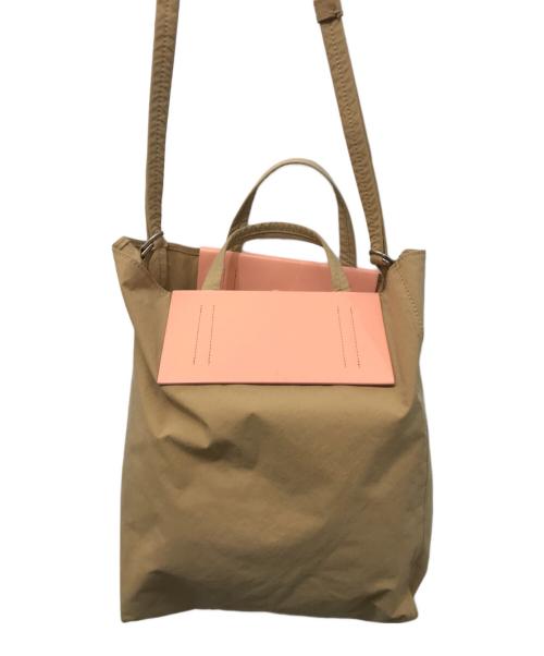 Acne studios（アクネ ストゥディオス）Acne studios (アクネ ストゥディオス) Baker Out M 2WAYバッグ ベージュ×ピンクの古着・服飾アイテム