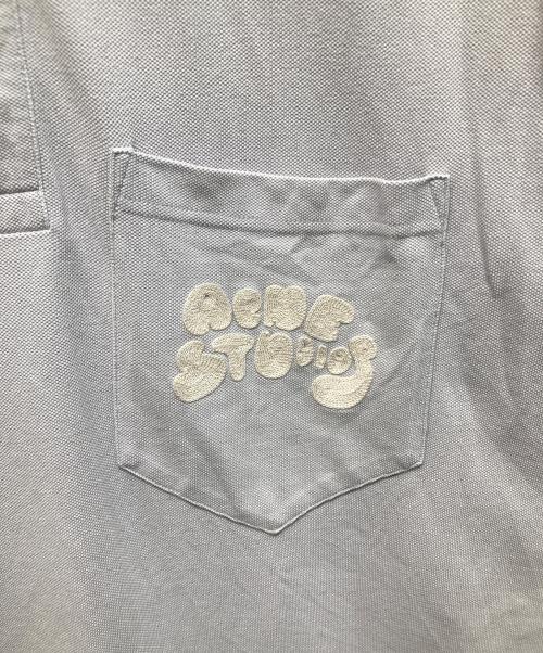 Acne studios（アクネ ストゥディオズ）ACNE STUDIOS (アクネ ストゥディオズ) ロゴ刺繍ポロシャツ パープル サイズ:Mの古着・服飾アイテム