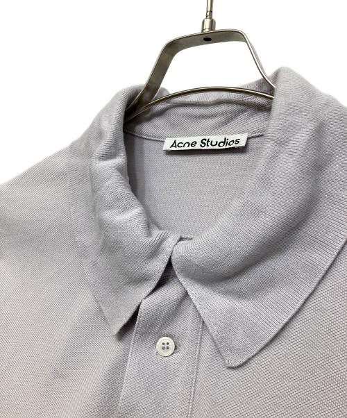 Acne studios（アクネ ストゥディオズ）ACNE STUDIOS (アクネ ストゥディオズ) ロゴ刺繍ポロシャツ パープル サイズ:Mの古着・服飾アイテム