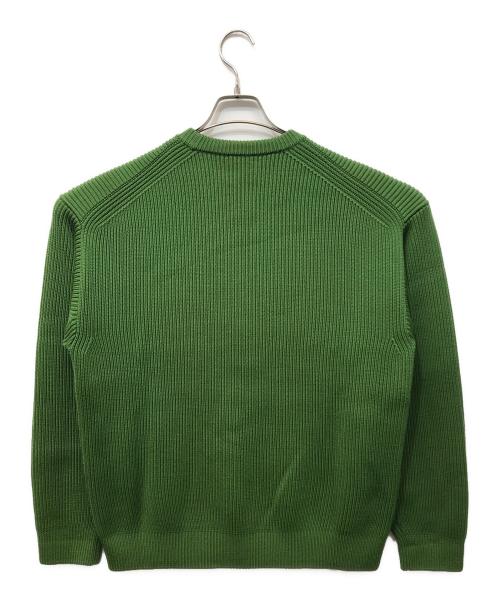 AURALEE（オーラリー）AURALEE (オーラリー) SUPER FINE WOOL RIB KNIT BIG P Oクルーネックニット グリーン サイズ:4の古着・服飾アイテム