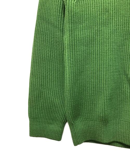 AURALEE（オーラリー）AURALEE (オーラリー) SUPER FINE WOOL RIB KNIT BIG P Oクルーネックニット グリーン サイズ:4の古着・服飾アイテム