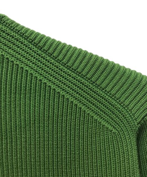 AURALEE（オーラリー）AURALEE (オーラリー) SUPER FINE WOOL RIB KNIT BIG P Oクルーネックニット グリーン サイズ:4の古着・服飾アイテム