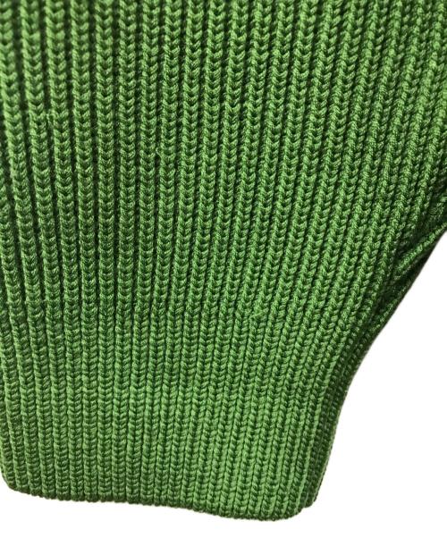 AURALEE（オーラリー）AURALEE (オーラリー) SUPER FINE WOOL RIB KNIT BIG P Oクルーネックニット グリーン サイズ:4の古着・服飾アイテム