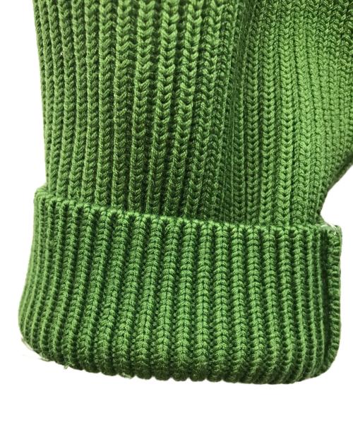 AURALEE（オーラリー）AURALEE (オーラリー) SUPER FINE WOOL RIB KNIT BIG P Oクルーネックニット グリーン サイズ:4の古着・服飾アイテム