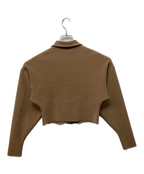 BIRROT（ビロット）BIRROT (ビロット) CROPPED CARDIGAN ブラウンの古着・服飾アイテム