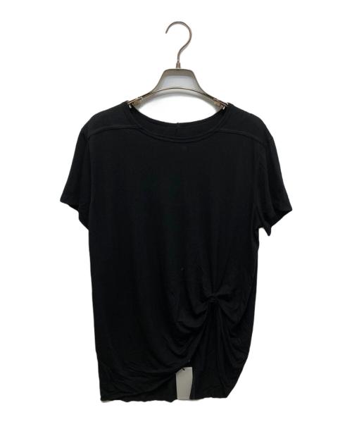 RICK OWENS（リックオウエンス）RICK OWENS (リックオウエンス) ギャザーTシャツ ブラック サイズ:38の古着・服飾アイテム