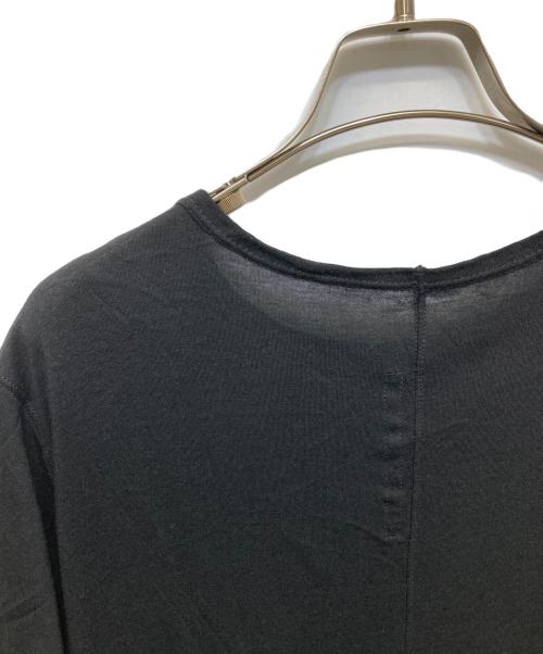 RICK OWENS（リックオウエンス）RICK OWENS (リックオウエンス) ギャザーTシャツ ブラック サイズ:38の古着・服飾アイテム