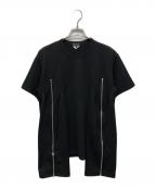 COMME des GARCONS HOMME PLUSコムデギャルソンオムプリュス）の古着「ジップデザインカットソー」｜ブラック