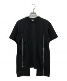 COMME des GARCONS HOMME PLUS（コムデギャルソンオムプリュス）の古着「ジップデザインカットソー」｜ブラック
