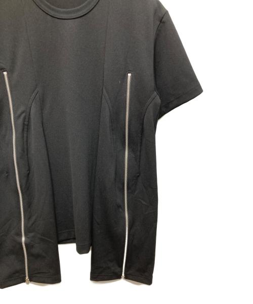 COMME des GARCONS HOMME PLUS（コムデギャルソンオムプリュス）COMME des GARCONS HOMME PLUS (コムデギャルソンオムプリュス) ジップデザインカットソー ブラック サイズ:Mの古着・服飾アイテム