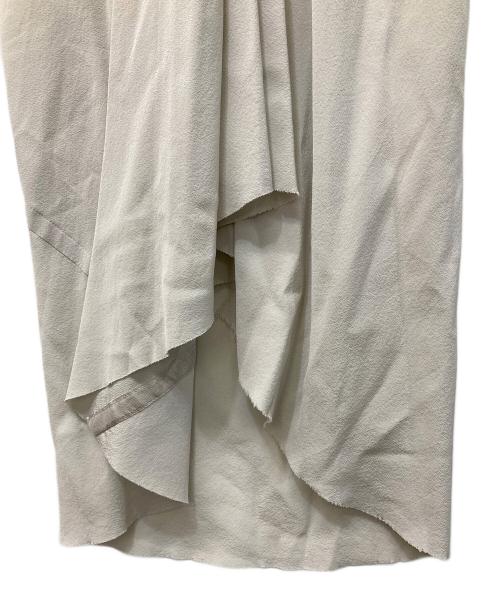 RICK OWENS（リックオウエンス）RICK OWENS (リックオウエンス) シルクアシンメトリースカート ベージュ サイズ:38の古着・服飾アイテム