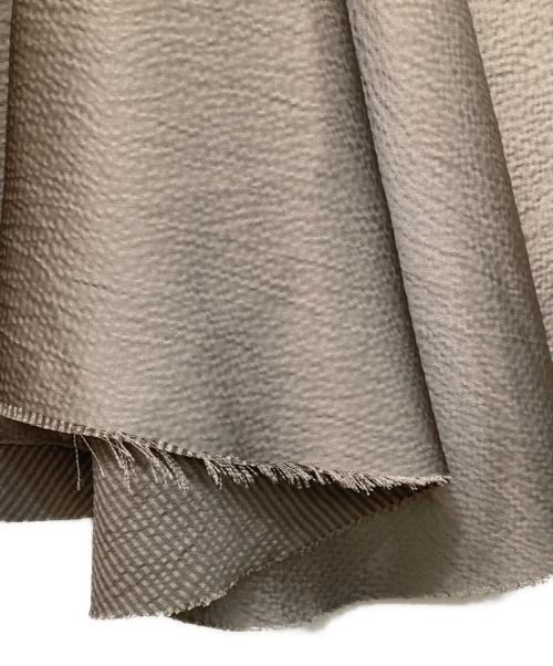 RICK OWENS（リックオウエンス）RICK OWENS (リックオウエンス) コントラストパネルサテンペンシルスカート ベージュ サイズ:38の古着・服飾アイテム