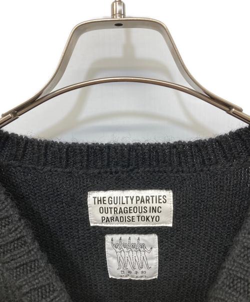 WACKO MARIA（ワコマリア）WACKO MARIA (ワコマリア) 世界平和プロジェクト INTARSIA CREW NECK SWEATER ブラック サイズ:Lの古着・服飾アイテム