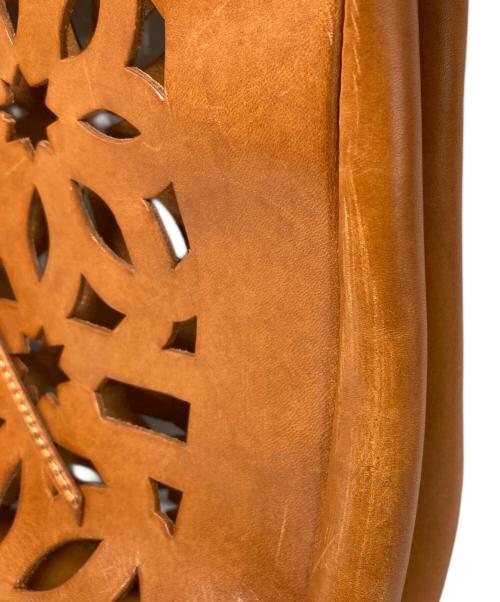 genten（ゲンテン）genten (ゲンテン) カットワークレザートートバッグ ブラウンの古着・服飾アイテム