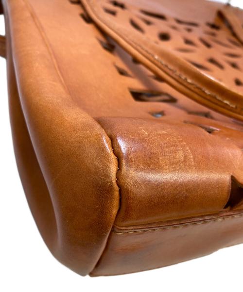 genten（ゲンテン）genten (ゲンテン) カットワークレザートートバッグ ブラウンの古着・服飾アイテム