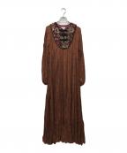 FUMIE=TANAKAフミエタナカ）の古着「パイピングワンピース」｜ブラウン