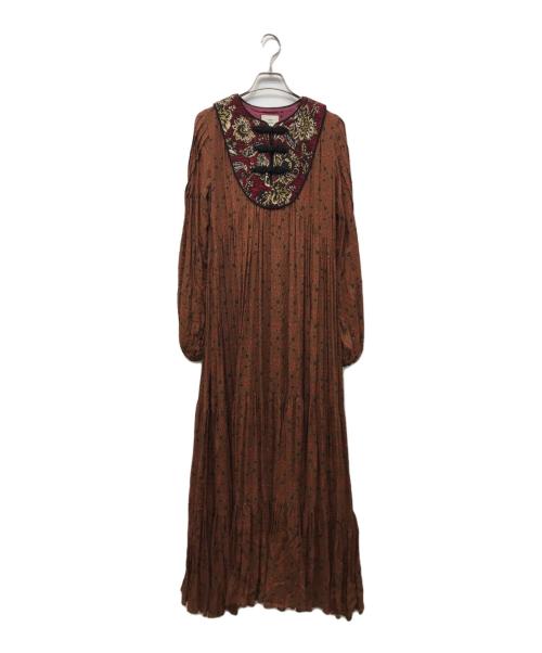 FUMIE=TANAKA（フミエタナカ）FUMIE=TANAKA (フミエタナカ) パイピングワンピース ブラウン サイズ:SIZE 2の古着・服飾アイテム