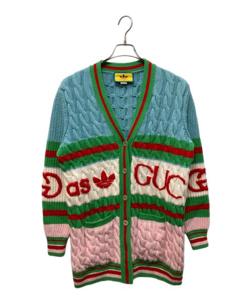 GUCCI（グッチ）GUCCI (グッチ) adidas (アディダス) ウールロングカーディガン マルチカラー サイズ:XSの古着・服飾アイテム