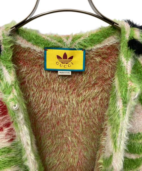 GUCCI（グッチ）GUCCI (グッチ) adidas (アディダス) Heavy Knit Cardigan グリーン サイズ:Sの古着・服飾アイテム