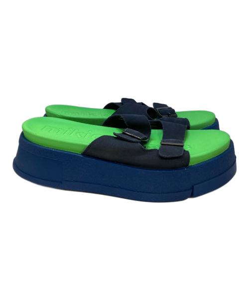 Mikio Sakabe（ミキオサカベ）MIKIO SAKABE (ミキオサカベ) 厚底フラットサンダル ネイビー×グリーン サイズ:28の古着・服飾アイテム