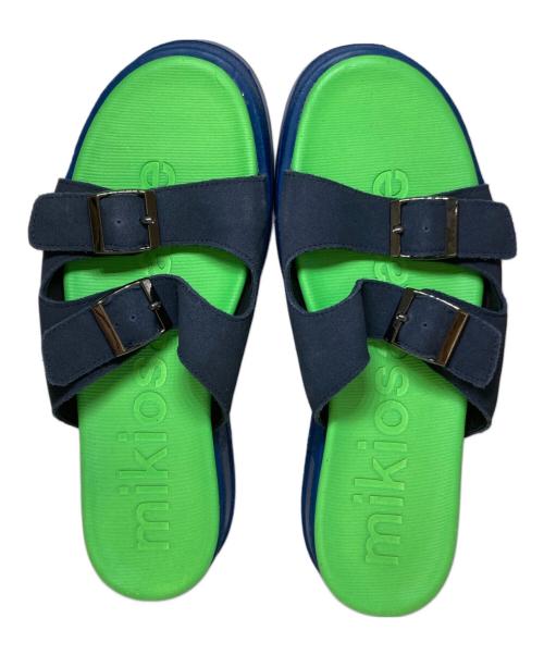Mikio Sakabe（ミキオサカベ）MIKIO SAKABE (ミキオサカベ) 厚底フラットサンダル ネイビー×グリーン サイズ:28の古着・服飾アイテム