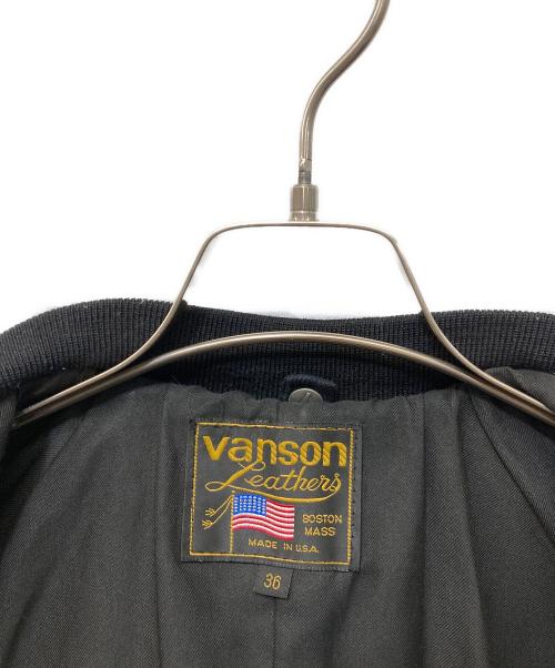 VANSON（バンソン）VANSON (バンソン) TJV レザーチームジャケット ベージュ×ブラウン サイズ:36の古着・服飾アイテム