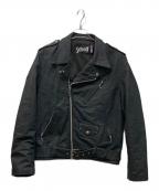 Schottショット）の古着「デニムコーティングワンスターライダースジャケット」｜インディゴ