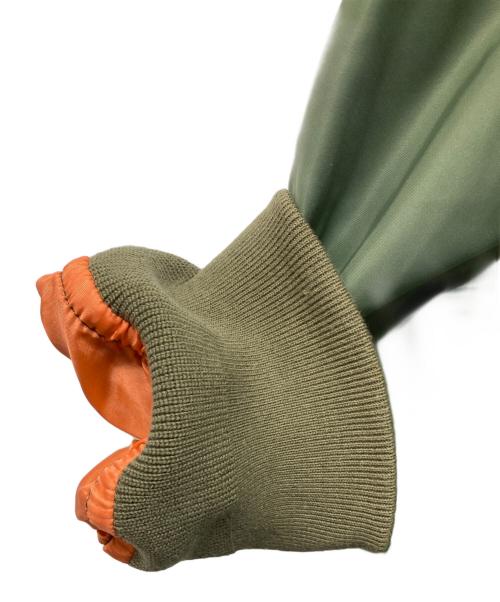 sacai（サカイ）sacai (サカイ) ナイロン切替 スポンジフーディーブルゾン グリーン×ネイビー サイズ:SIZE 2の古着・服飾アイテム