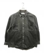Graphpaperグラフペーパー）の古着「Denime Regular Collar Shirt」｜ブラック