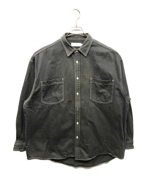 Graphpaper（グラフペーパー）Graphpaper (グラフペーパー) Denime Regular Collar Shirt ブラック サイズ:2の古着・服飾アイテム