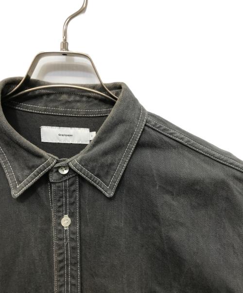 Graphpaper（グラフペーパー）Graphpaper (グラフペーパー) Denime Regular Collar Shirt ブラック サイズ:2の古着・服飾アイテム